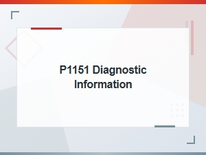 P1151 Error Causes and Diagnostic Information